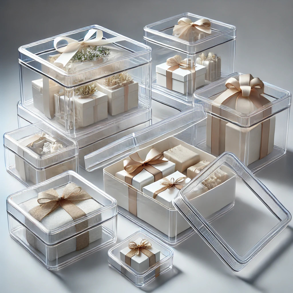 clear gift boxes with lids